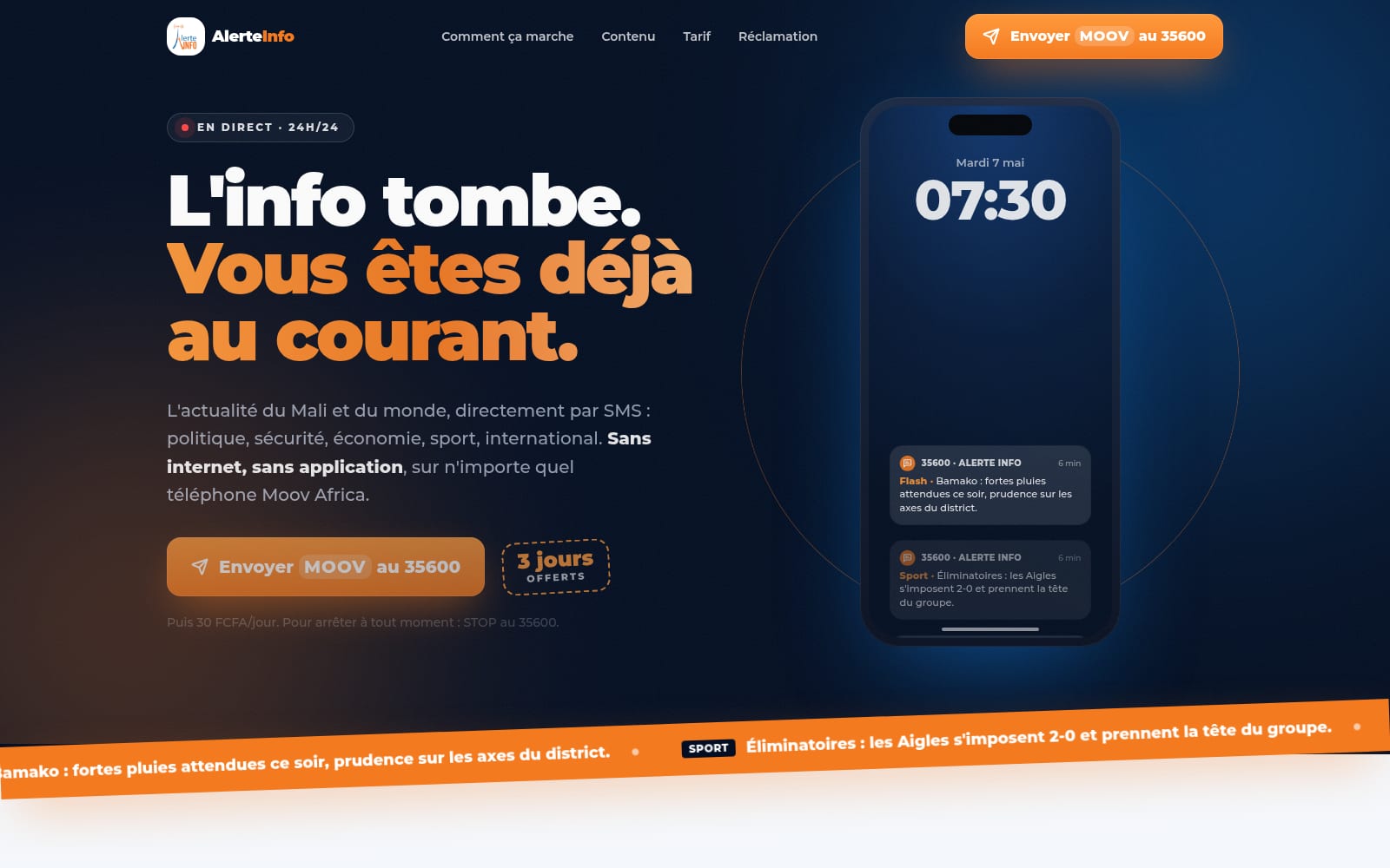 Capture d'écran de Alerte Info